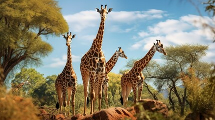 Fototapeta premium A photograph of an animal in front of blue sky