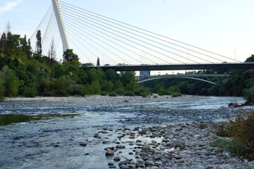 bridge across the mountain river