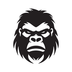 gorilla face mascot vector silhouette