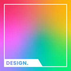 Colorful square gradient background. Social media frame vector illustration.