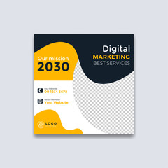 Digital marketing conference square Social media post or banner template design
