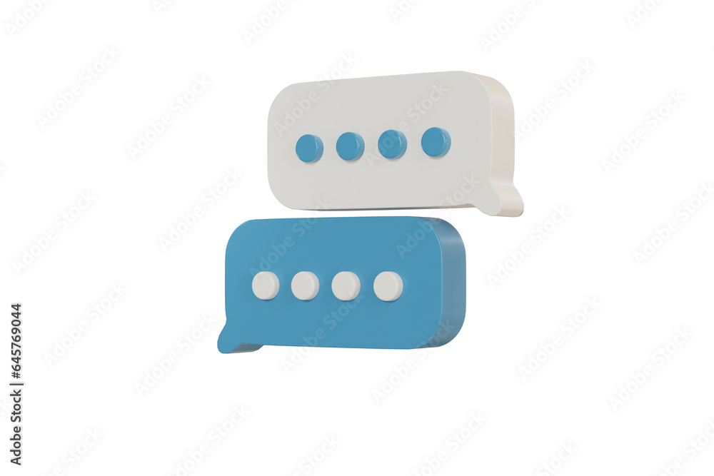 Poster 3d render speech bubbles symbol for chat on social media icon isolated on background. 3d comments th