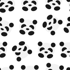 Seamless pattern with monochrome pandas. Background, textile, design, clothing, print.