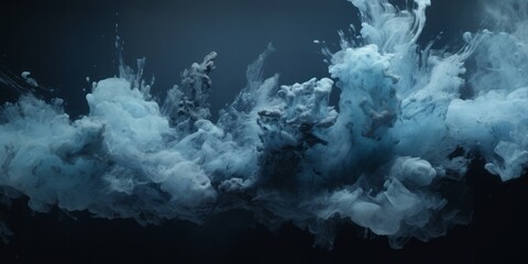 Underwater Explosion: Blue Splash Against Black Background, Perfect for Ocean-Inspired Wallpaper