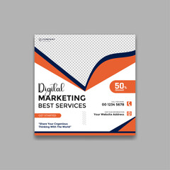 Digital marketing conference square Social media post or banner template design