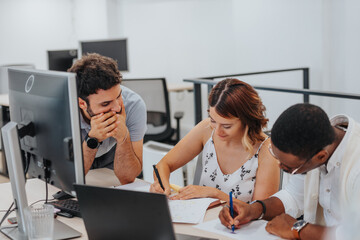 Business Executives Engaged in Productive Meeting for Profit Growth and Project Management