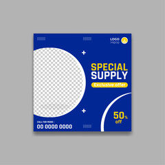 New arrival smart headphone banner for selling and promotional purpose. Instagram square headphone or musical instrument poster design template.