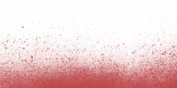 Red splash of color isolated on transparent light background. Abstract red powder explosion with particles. Colorful dust cloud explode, paint holi, mist splash effect. Realistic vector illustration.