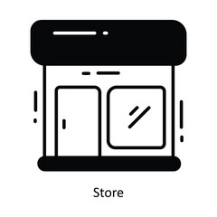 Store doodle Icon Design illustration. Ecommerce and shopping Symbol on White background EPS 10 File