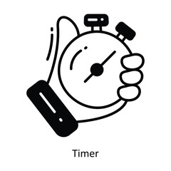 Timer doodle Icon Design illustration. Ecommerce and shopping Symbol on White background EPS 10 File
