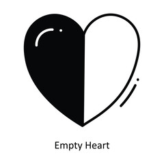 Empty Heart doodle Icon Design illustration. Ecommerce and shopping Symbol on White background EPS 10 File