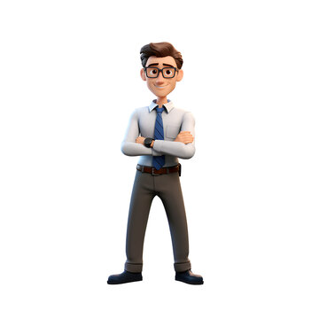 3D Cartoon Teacher Character Isolated on Transparent Background PNG