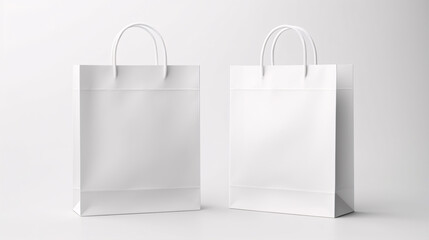 Explore the world of branding and corporate identity with this collection of lifelike white shopping bag mockups