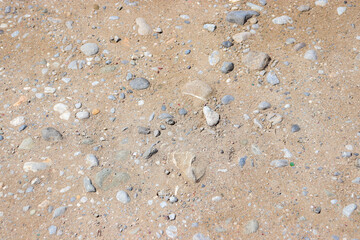 Abstract background beach sand with rocks on the ground