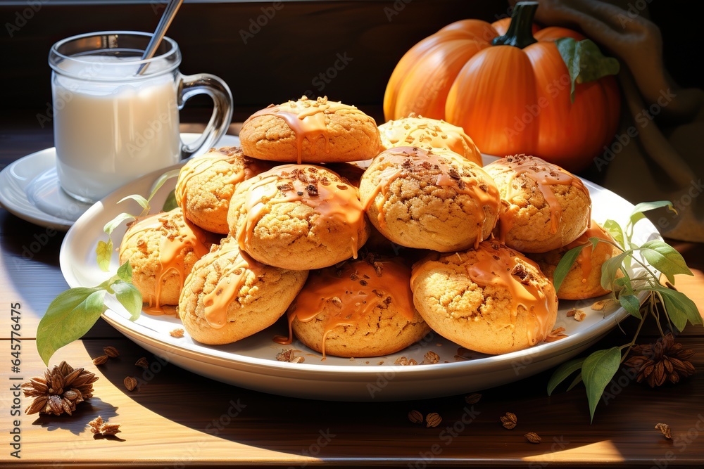 Sticker cookies and milk