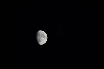 waxing gibbous moon on the sky