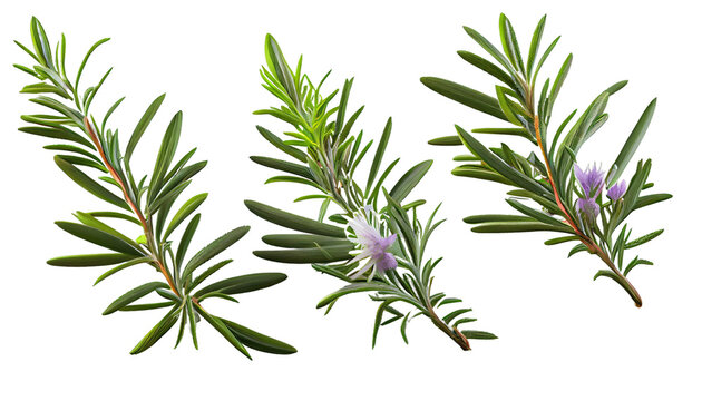 Rosemary, Aromatic herb for culinary uses and fragrant gardens. 3d render, transparent background, png cutout