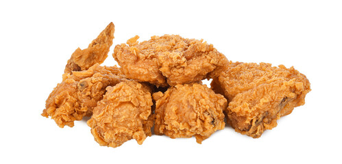 Heap of fried chicken isolated on transparent background. PNG