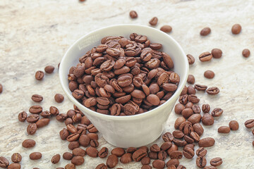 Roasted coffee bean in the bowl