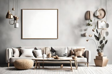 living interior with grey sofa set