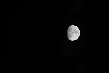 waxing gibbous moon on the sky