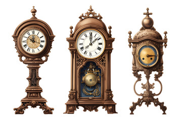Antique classic large clock white background illustration antique.