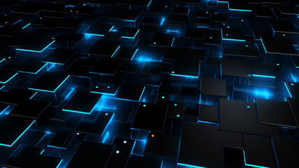 Fototapeta premium Black Background with Blue Shapes