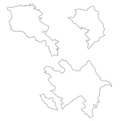 Obraz premium Azerbaijan, Armenia, Nagorno-Karabakh - outline of the country map
