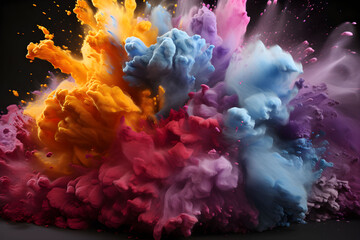 Explosion of Colors Color Splashes Dust Smoke Wallpaper Mixing Backgrounds.