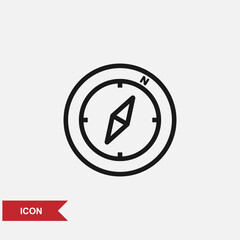 Compass line icon vector