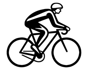Boy riding a bike. Vector illustration character cartoon boy riding a bike in a helmet and a backpack.