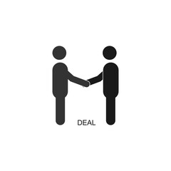Deal symbol with two people hanshake illustration.