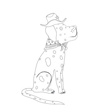 dalmatian dog wearing cowboy hat clip art preview