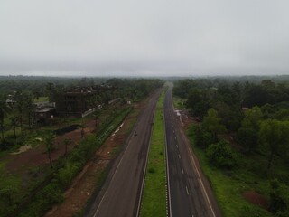 road passing through the fog