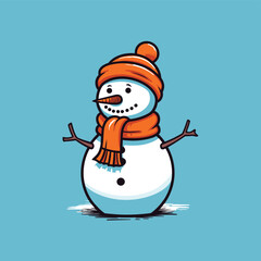 Vector Cartoon Snowman 