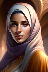 Portrait of muslim girl with hijab