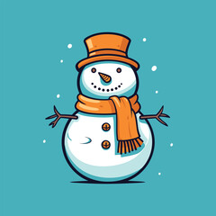 Vector Cartoon Snowman 