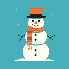 Vector Cartoon Snowman 