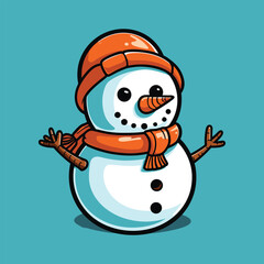 Vector Cartoon Snowman 