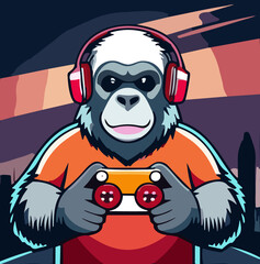 gorilla playing video games