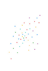 Falling Polka Abstract Vector White Background.