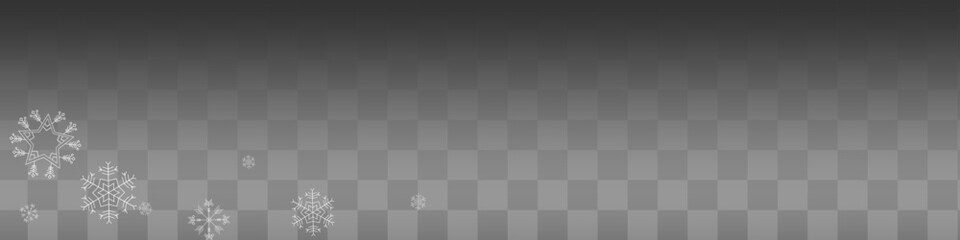 White Snowflake Vector Transparent Panoramic