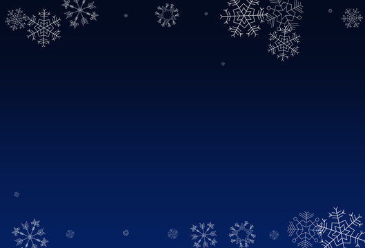White Snow Vector Blue Background. Abstract