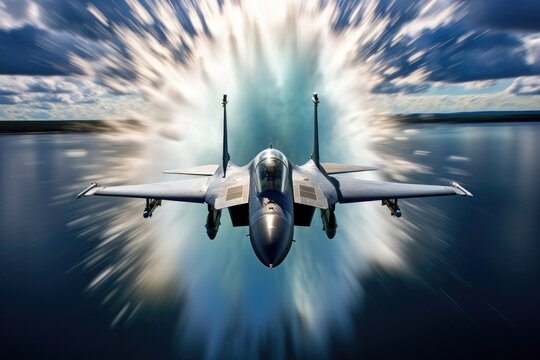 Sonic Boom: Jet Fighter Breaking the Sound Barrier