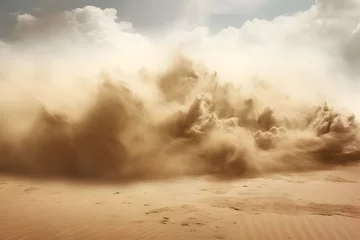 Foto op Plexiglas Blinding Sandstorm A Transparent Texture of Sand, Dust, and Dirt Clouds Swirling in the Wind © Asiri