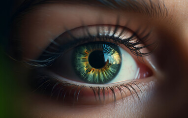Close-up of a woman's eye, Generative AI