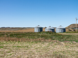 Grain Silos in large field