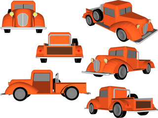 Fototapeta na wymiar Vector sketch illustration of classic old pick up car design for carrying goods