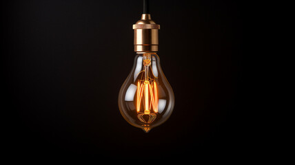 light bulb on black background