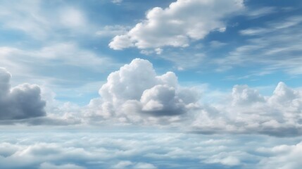 Realistic Cloudy Sky Background Cloudy Sky Illustration Cloudscape Wallpaper Natural Cloud Formation Background AI Generative